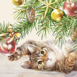 Christmas Cat Luncheon Paper Napkins