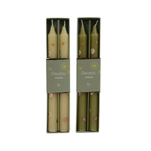 Load image into Gallery viewer, Set of 2 Floral Design Paraffin Dinner Candles Assorted
