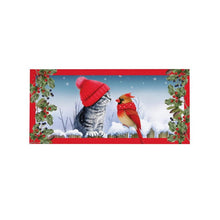 Load image into Gallery viewer, Kitten and Cardinal Sassafras Indoor/Outdoor Mat Insert
