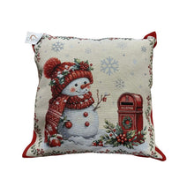 Load image into Gallery viewer, Snowman with Mailbox 18" Square Cushion Cover

