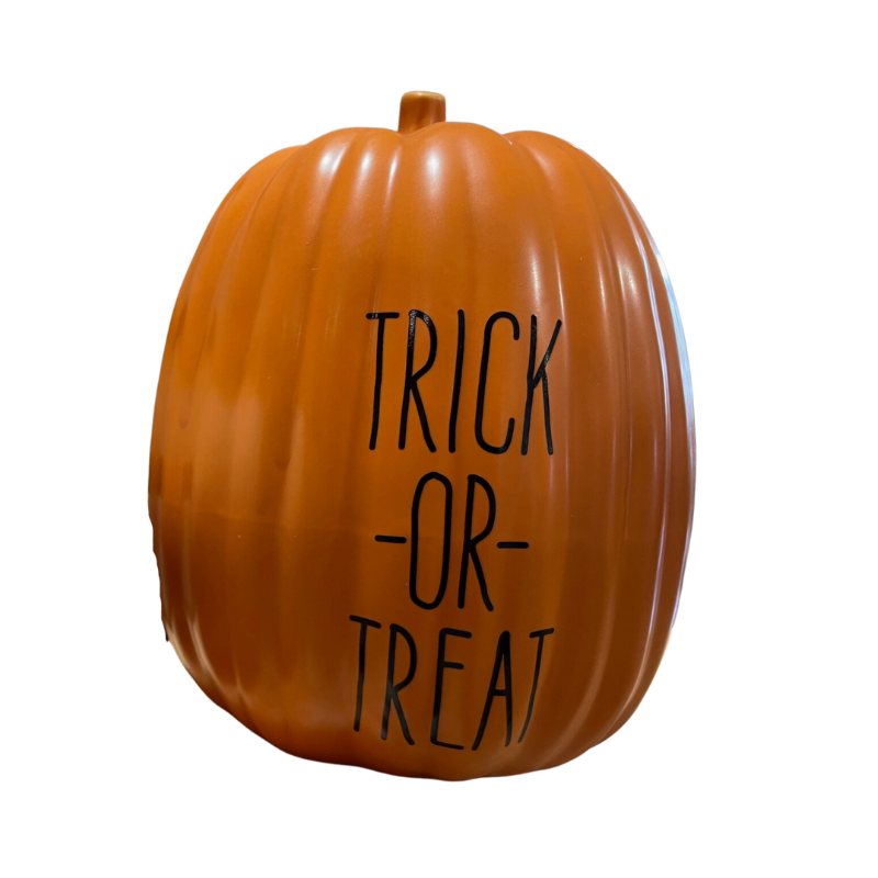 Trick or Treat Ceramic Pumpkin 7.25