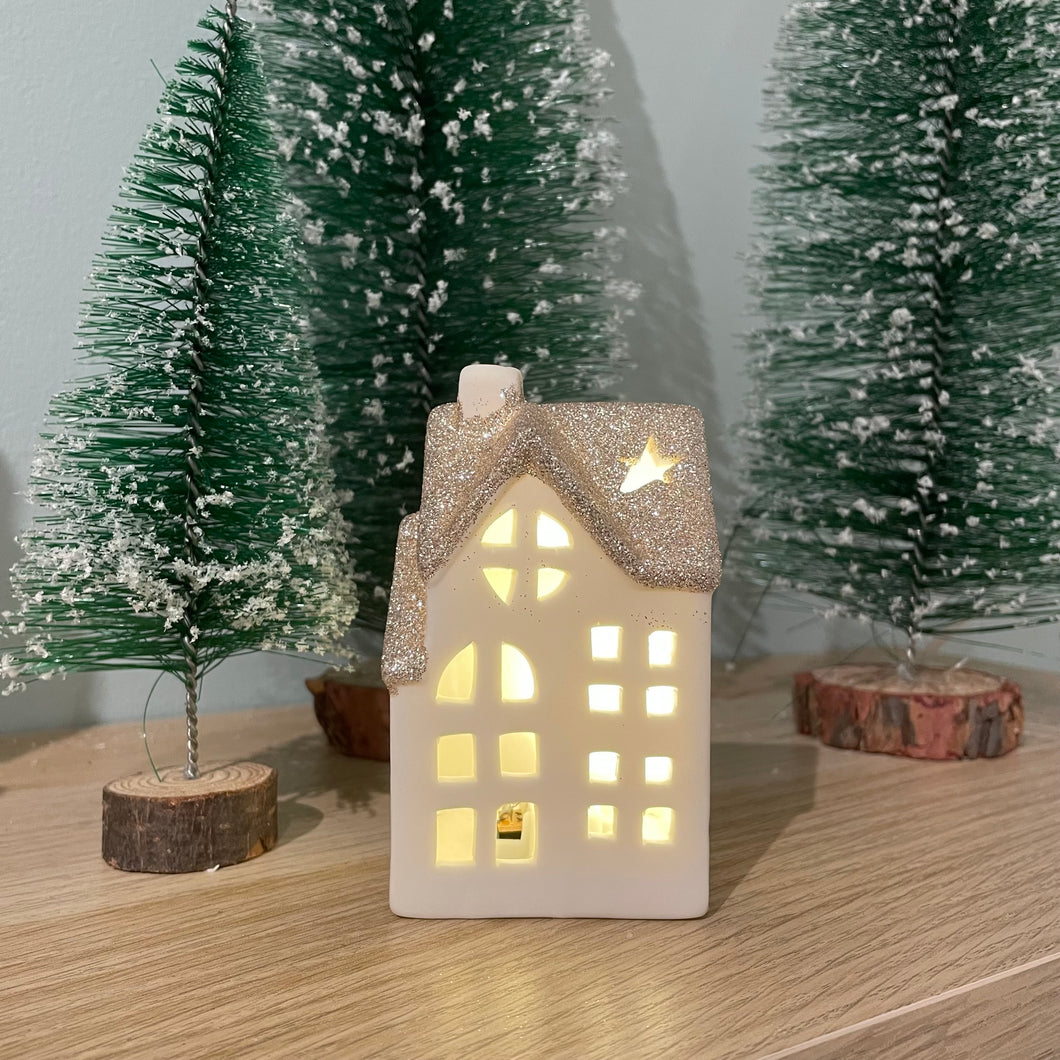 Ceramic House w/LED 4