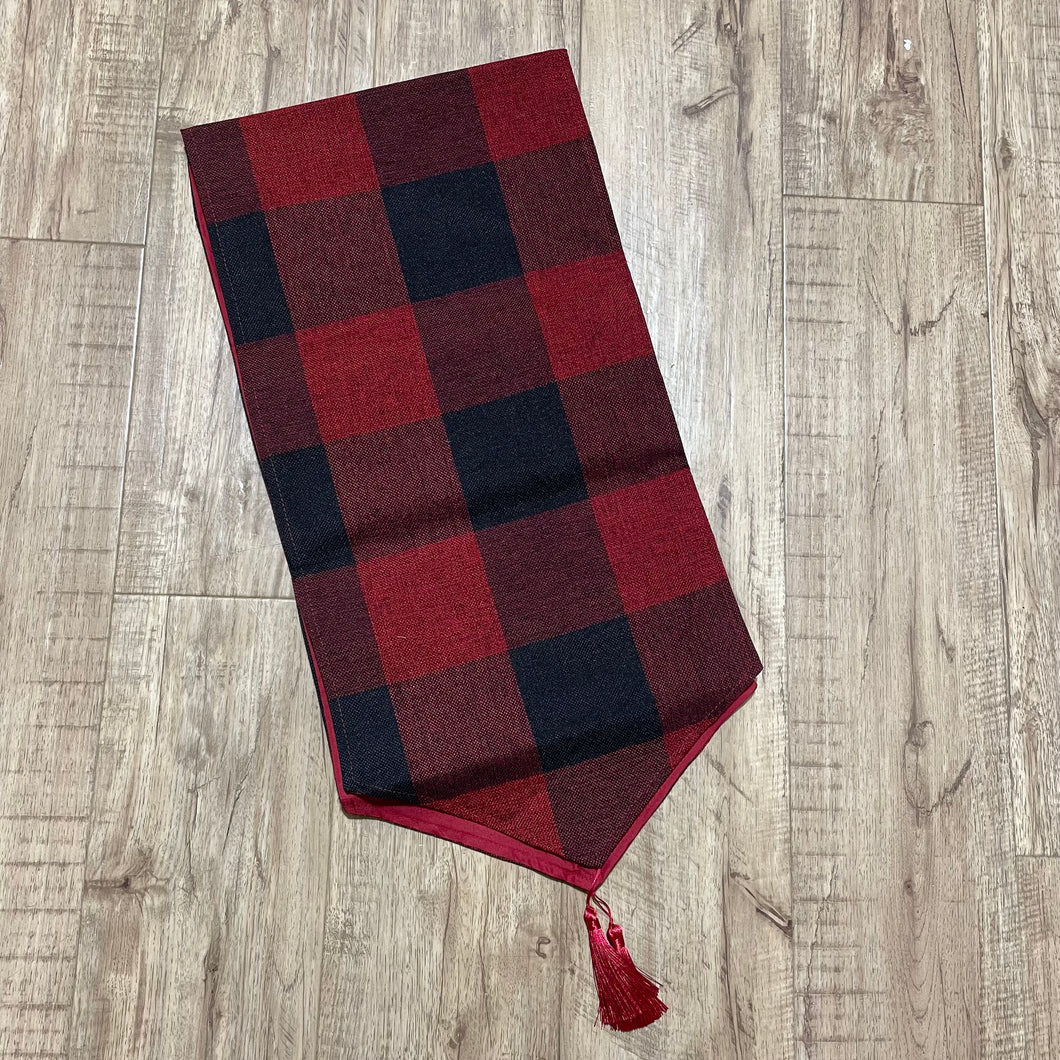 Black/Red Check Table Runner 13x54