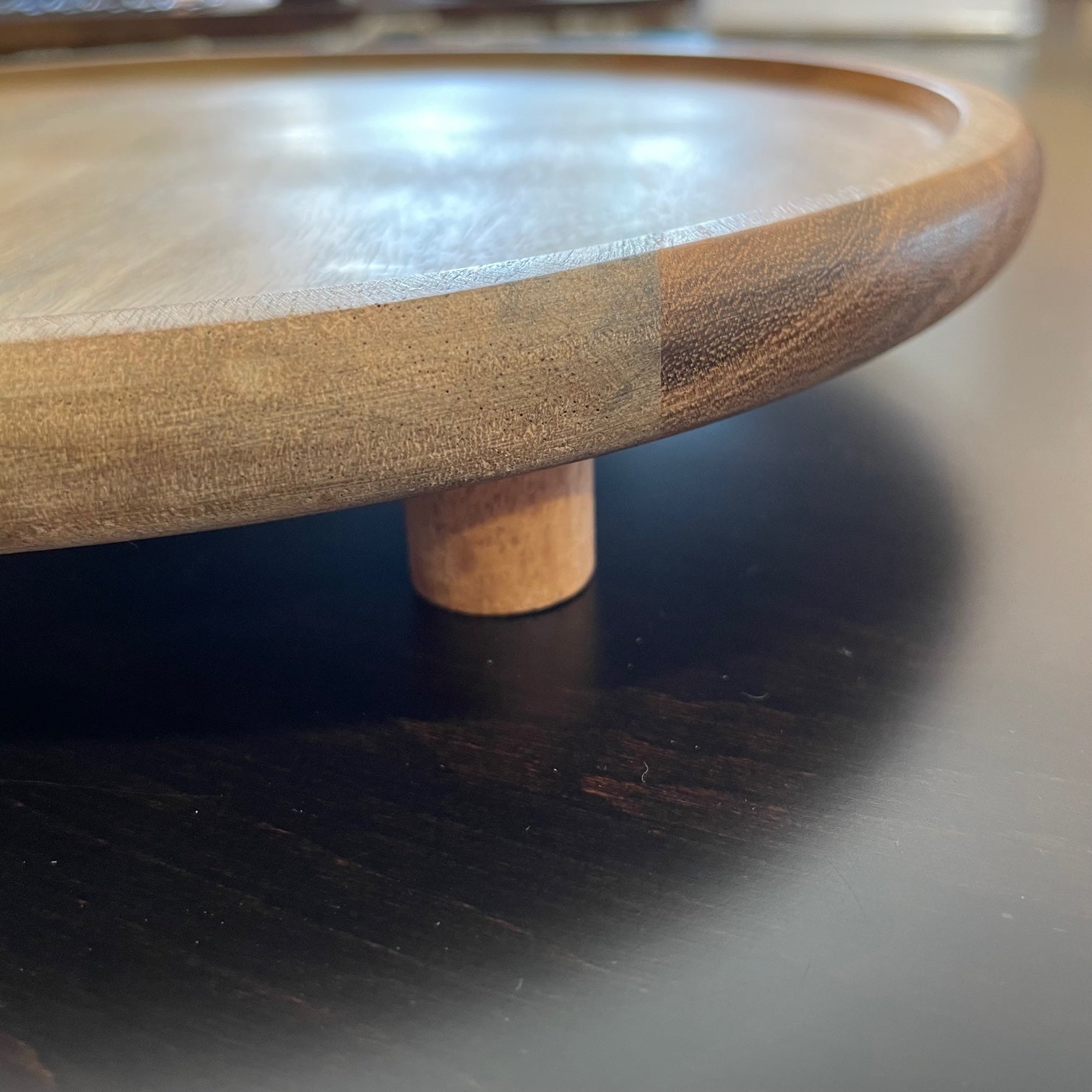 Acacia Wood Round Tray 12