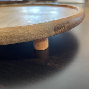 Acacia Wood Round Tray 12" Natural