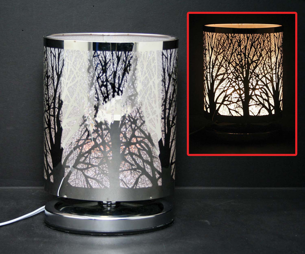 Silver Forest Oval Touch Lamp