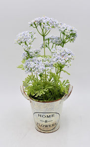 Home & Flower Pot Blue 11.5"