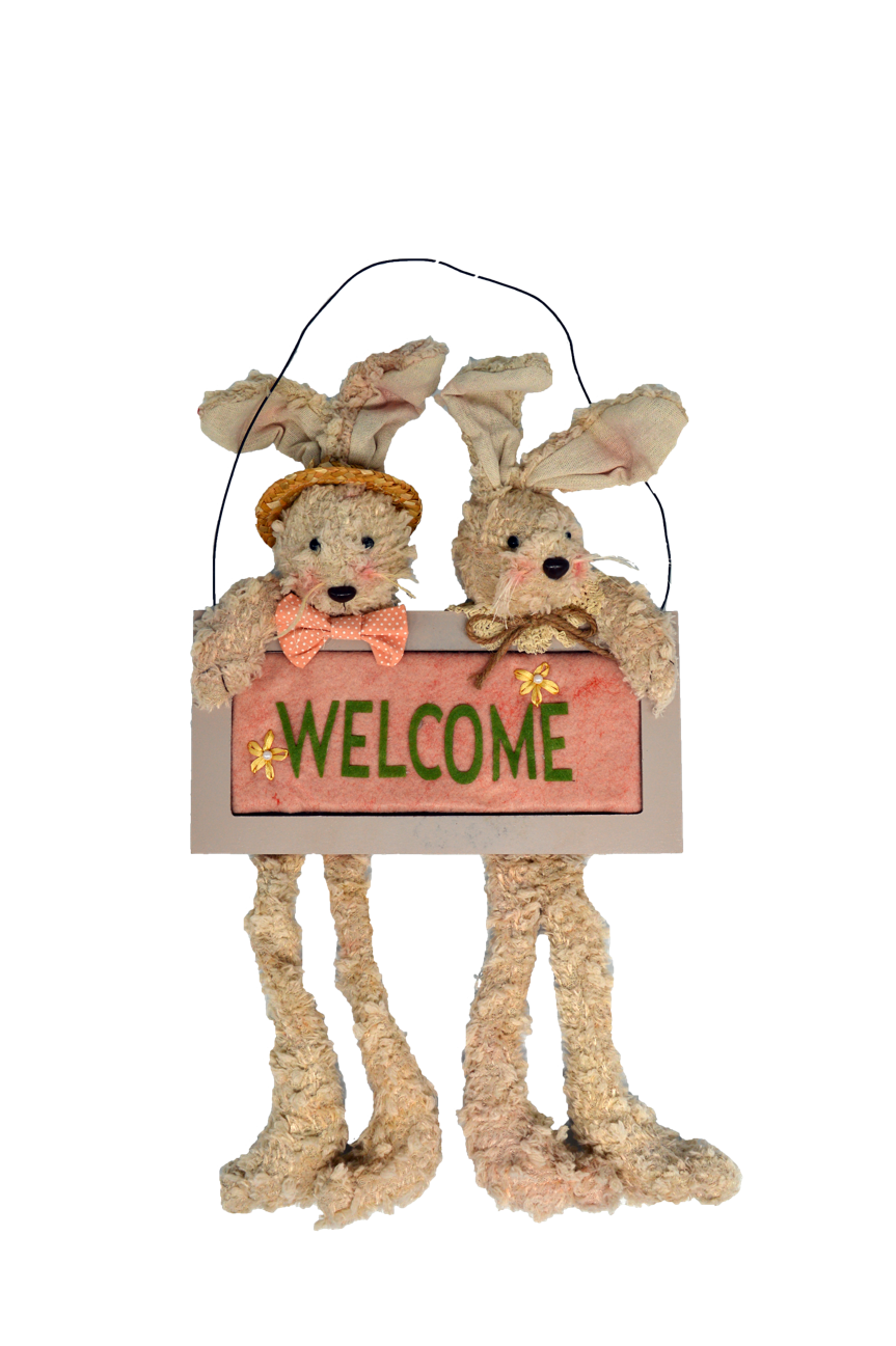 Rabbits Welcome Sign