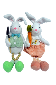 Sitting Rabbits with Bead Legs Asrt.