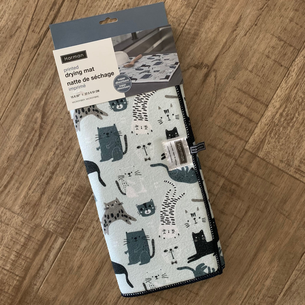 Cat Printed Drying Mat