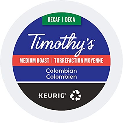 K Cup Timothy's Columbian Decaf