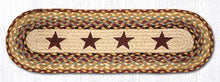 Load image into Gallery viewer, Stair Tread Oval Burgundy Stars
