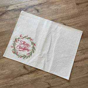 Merry Christmas Wreath Placemat 18x13