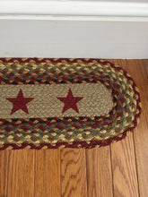 Load image into Gallery viewer, Stair Tread Oval Burgundy Stars
