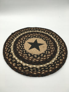 Chair Pad Round Mocha/Frapp Black Star