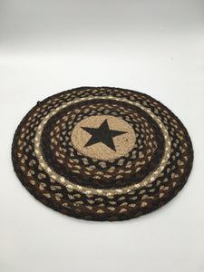 Chair Pad Round Mocha/Frapp Black Star