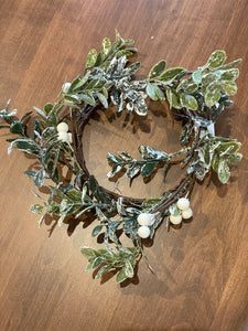 Candle Ring with White Berries