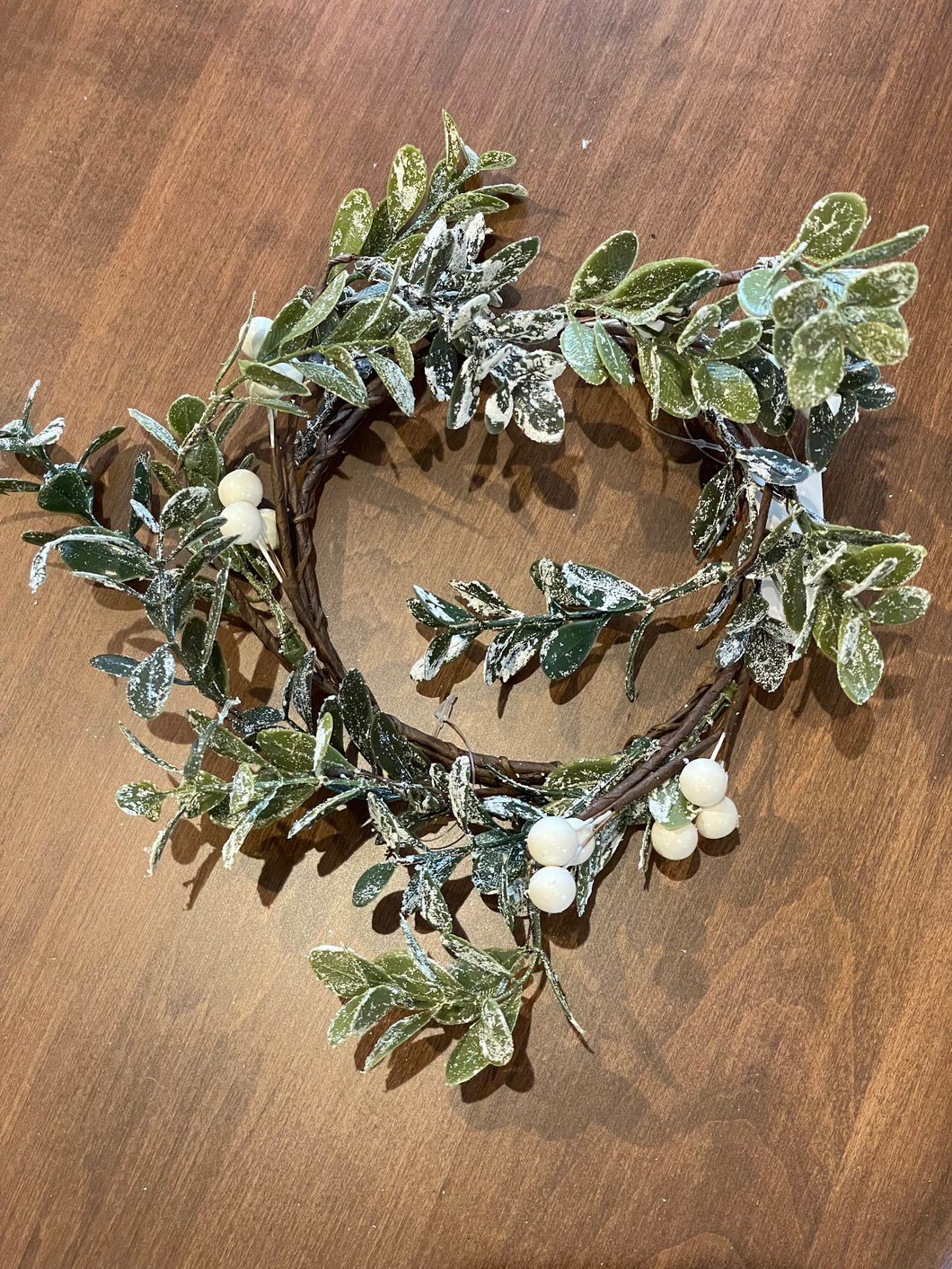 Candle Ring with White Berries