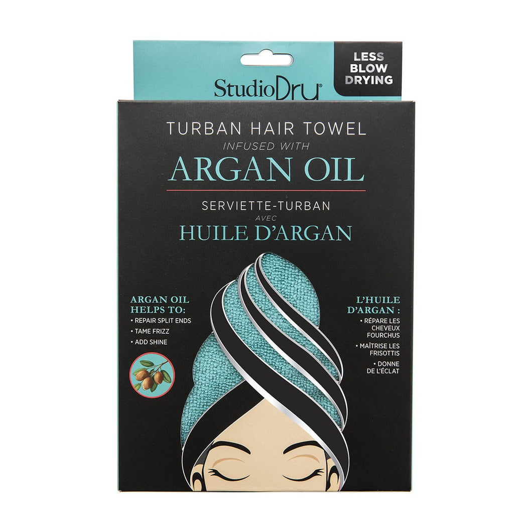 Turban hair towel top infused with argan oil